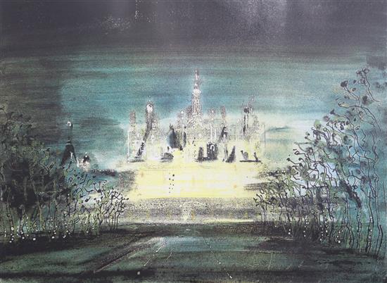 § John Piper (1903-1992) Chambord, 21.5 x 28.5in.